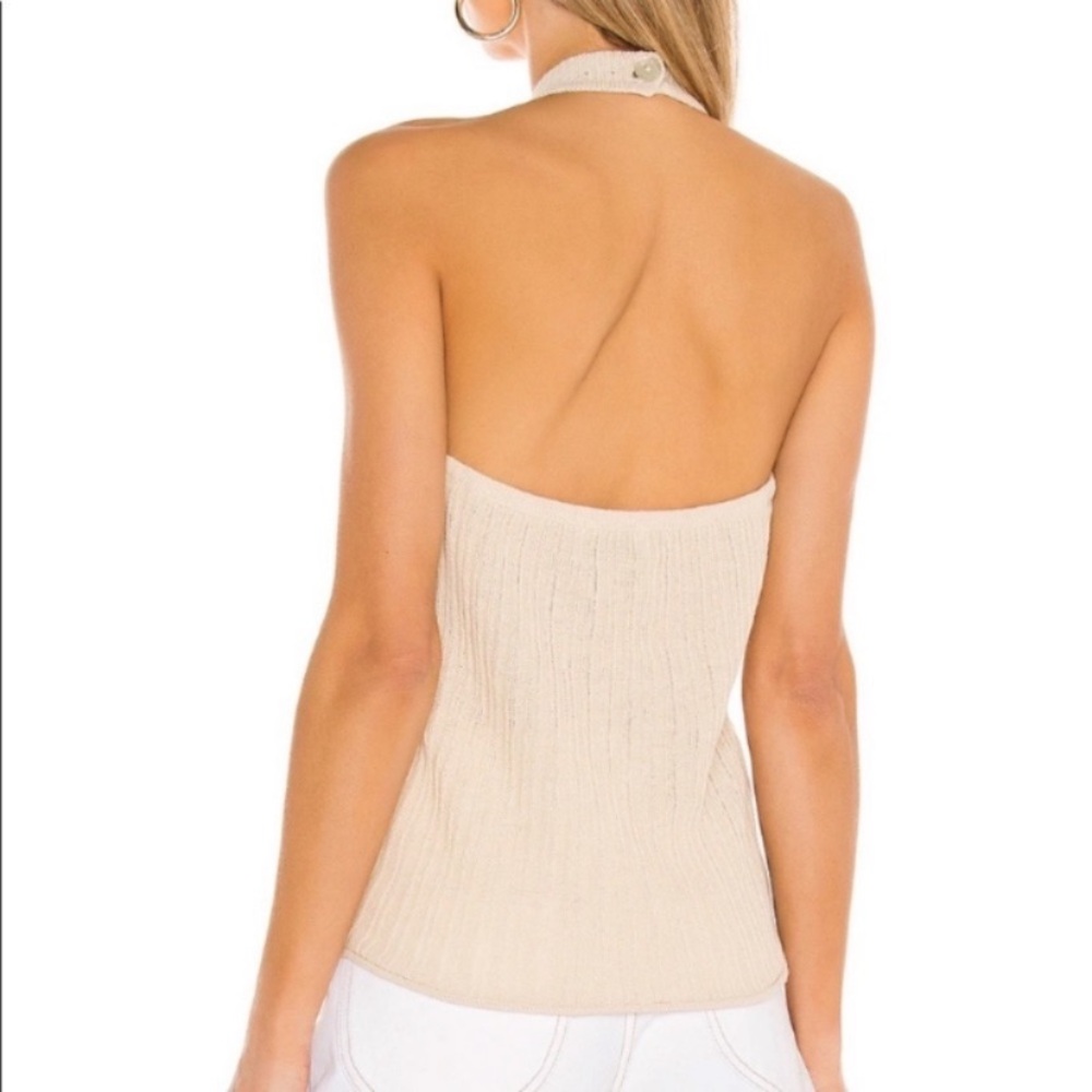 NWT! REVOLVE Tan Ribbed Halter Top - Picture 2 of 8